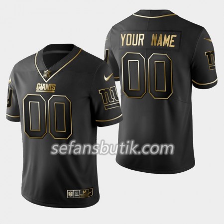 New York Giants Tröjor Custom Nike Svart Golden Edition - Herr New York Giants Tröjor Custom Nike Svart Golden Edition - Herr